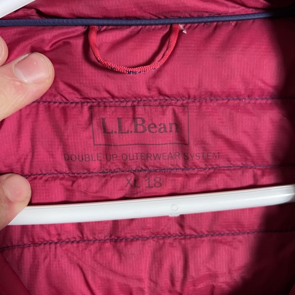 L.L.Bean Jacket Girls XL 18 Purple DownTek Double Up Puffer Lightweight Warm - Picture 5 of 9